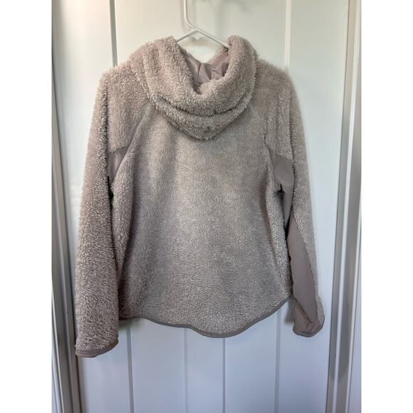 Nike Women's Sherpa Fleece Hooded Sweatshirt Pullover Training Cream Size Medium - Picture 8 of 13